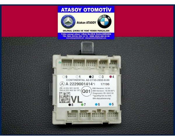 MERCEDES W222 VL KAPI BEYNİ A2229001414 A2229009812 A2229001512 A2229008809 A2229001809 A2229008308 A2229001708 A2229007807 A2229001707 A2229005706 A2229004606 A2229009705 A2229005305